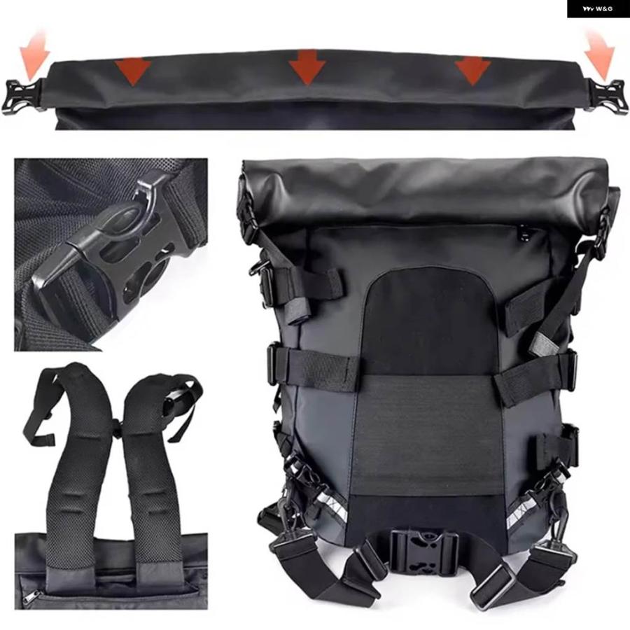 並行輸入品 30〜65L 大容量 防水 バイク シーシーバー バッグ ツーリング用 テールラックバッグ バックパック ハーレー_5