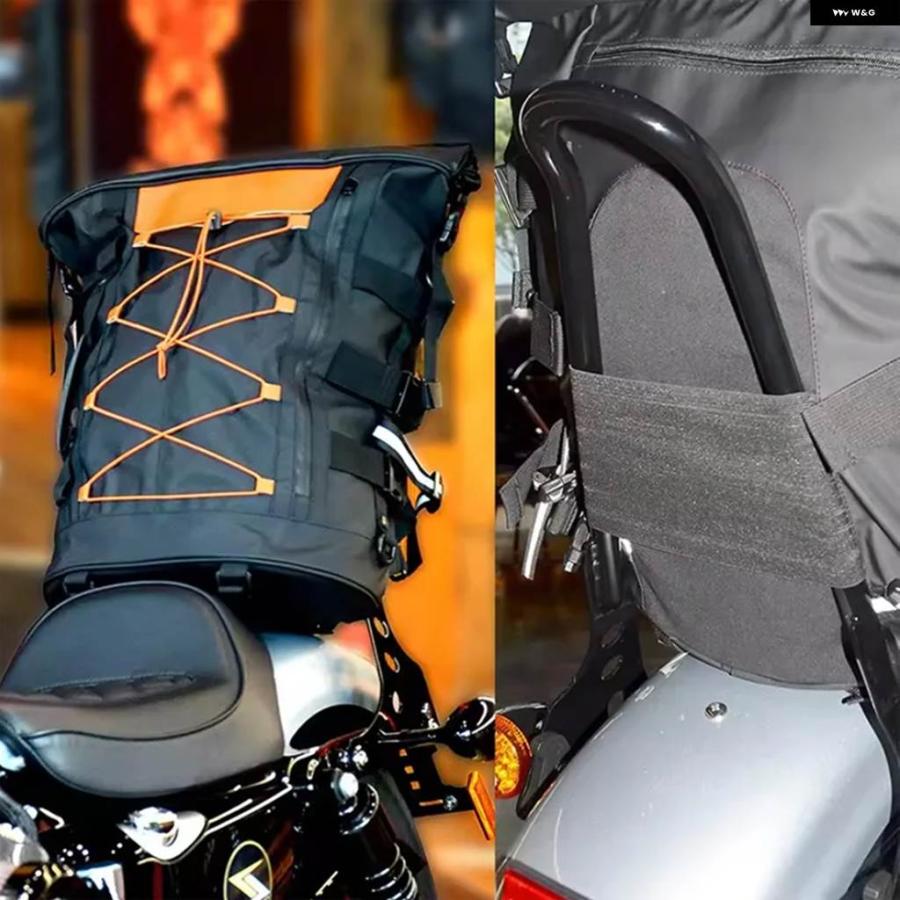 並行輸入品 30〜65L 大容量 防水 バイク シーシーバー バッグ ツーリング用 テールラックバッグ バックパック ハーレー_6