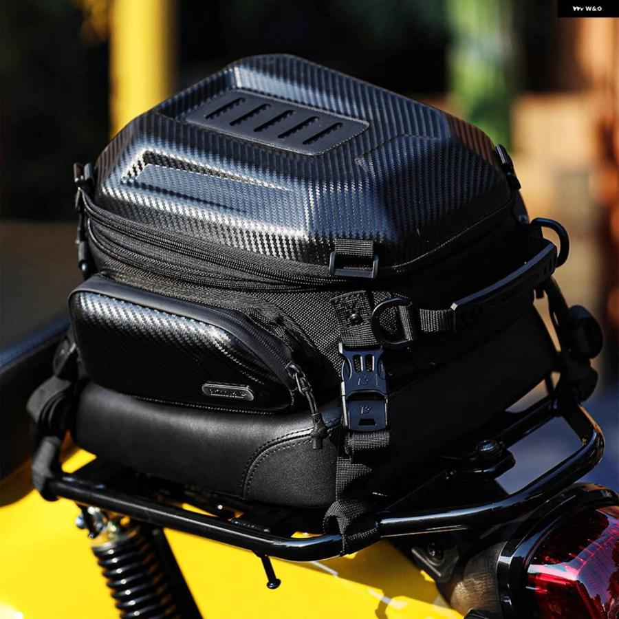 並行輸入品 バイク バックシートバッグ 防水 バイク テールバッグ 12L-18L 可能ハードシェル モト トランク ツーリング_5