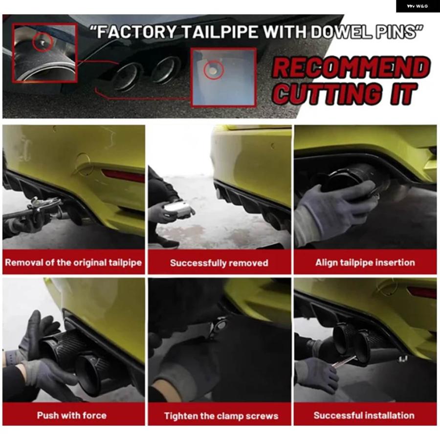 並行輸入品 BMW M2 M3 M4 G87用マフラー Mパフォーマンスカーボンテール パイプ ステンレス ノズル排気 システムの画像