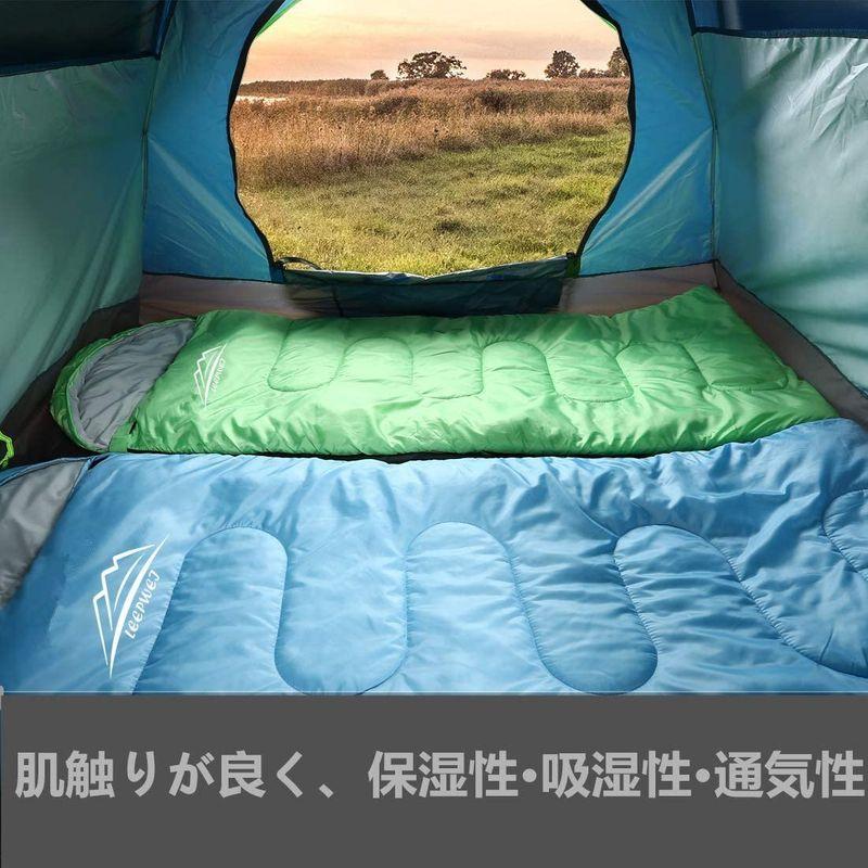 送料無料 新品 Leepwei 寝袋 封筒型 軽量 保温 210t防水シュラフ コンパクト アウトドア キャンプ 登山 車中泊 防災用 丸洗い可能 快適温度 Wantannas Go Id