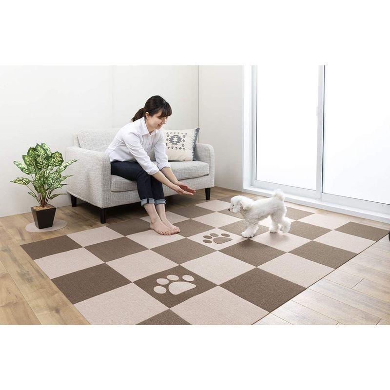 本物の タイルカーペット ペット用 撥水 カーペット タイルマット 滑り防止 犬用 ズレない 床に吸着 ペットマット 4mm 30x30cm 30枚 冷暖房器具 空調家電