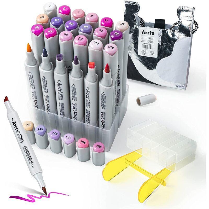 Arrtx Oros マーカーペン 24色 ふでタイプ イラストマーカー 筆 太字 ペンスタンド 織りバッグ付き イラスト コミック マンガ 筆ペン Unistu Dev Athosdigital Com Br
