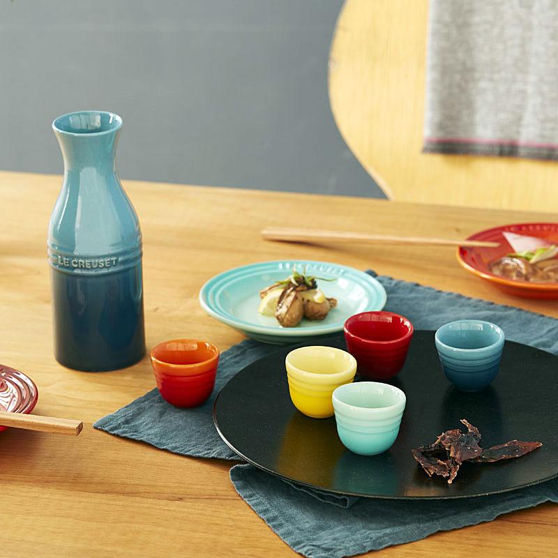 ル・クルーゼ SAKEセット レインボー 徳利 おちょこ 酒器セット