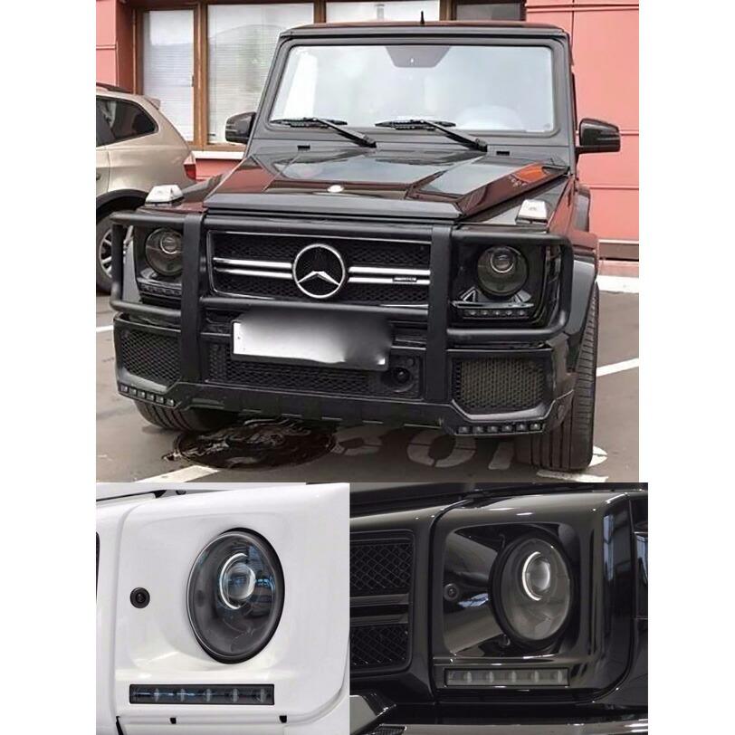 Gクラス W463 ゲレンデ ヘッドライトケースセット ブラック バイ Gクラス W463 ゲレンデ ヘッドライトケースセット ブラック バイ