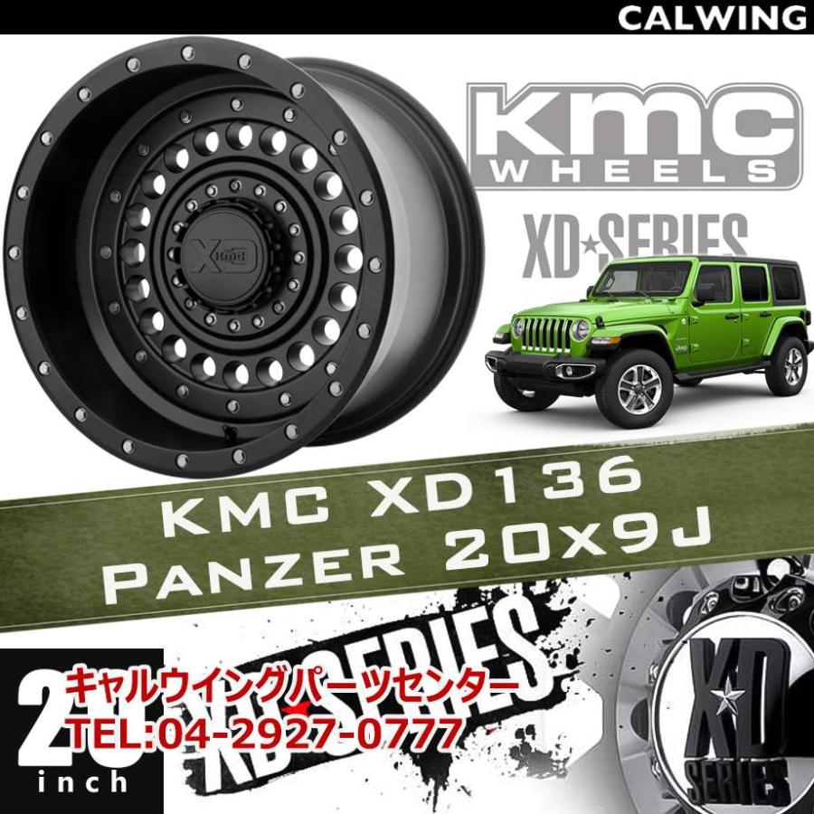 07y- ホイール XD136 PANZER サテンブラック 20x9J PCD 5x127/139.7 1本 KMC ジープ ラングラーJK ...