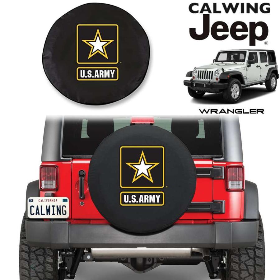 07-18y ジープ ラングラー JK U.S. Army ブラック 背面タイヤカバー