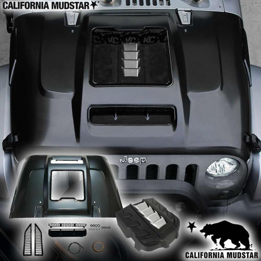 【美品】Jeep V6エンジンカバー【送料込】 カリフォルニアマッドスター 07-18y ジープ ラングラー JK ボンネット