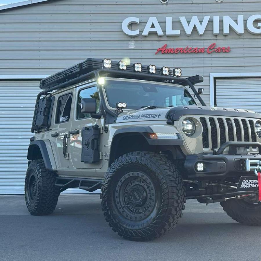 JEEPジープJLラングラー アンリミテッド（2018～/4ドア）カリフォルニアマッドスター製オーバーフェンダー前後左右 50mm幅/塗装黒ブラック カリフォルニアマッドスター 18y- ジープ ラングラー JL