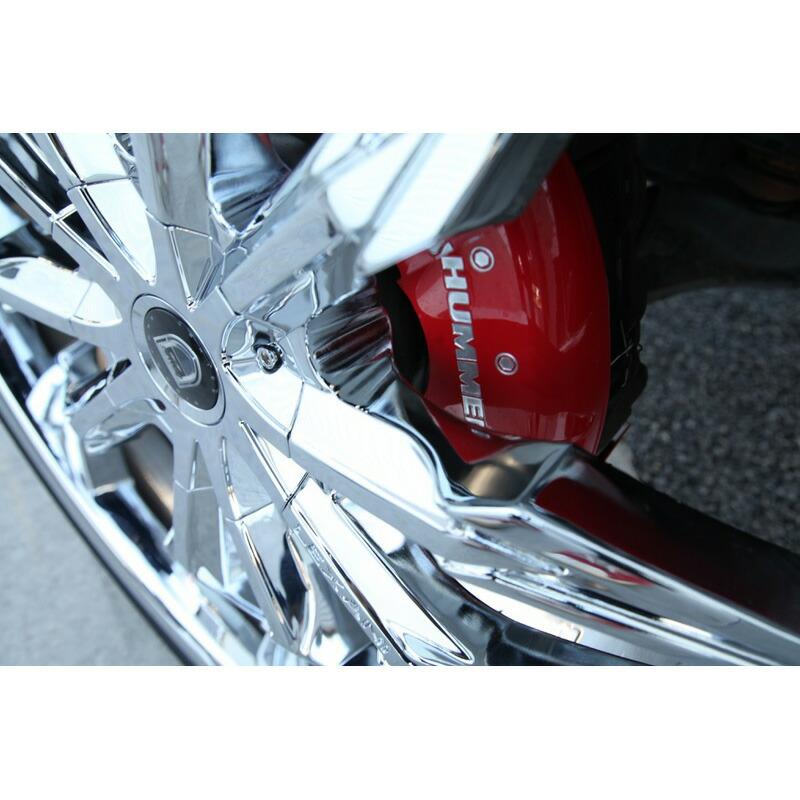 03-09y ハマーH2 ブレーキキャリパーカバー ハマーロゴ レッド 4PC