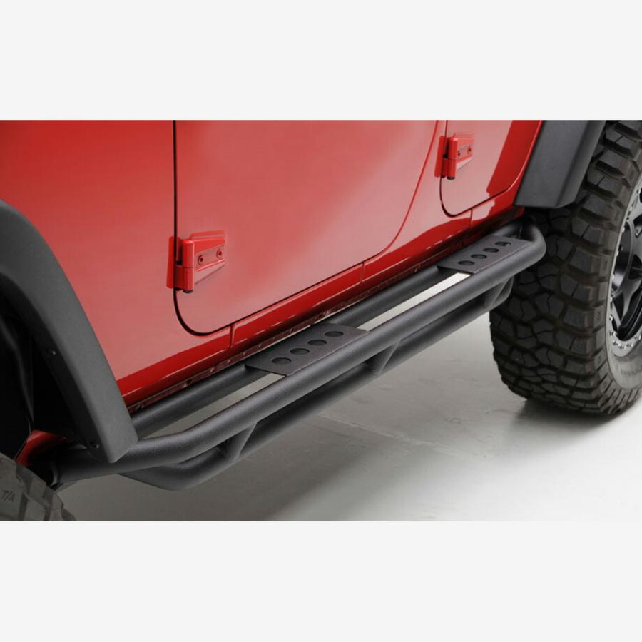 JK Jeep Wranglerサイドステップ ロックスライダー 左右セット 07-16y ジープ ラングラー JK サイドステップバー ブラック