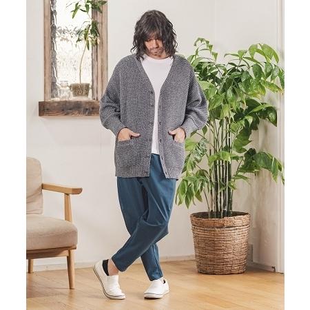 CAMBIO(カンビオ)】 Middle Gauge Cotton Knit Loose Cardigan