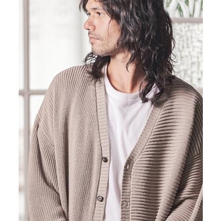 CAMBIO(カンビオ)】 Middle Gauge Cotton Knit Loose Cardigan