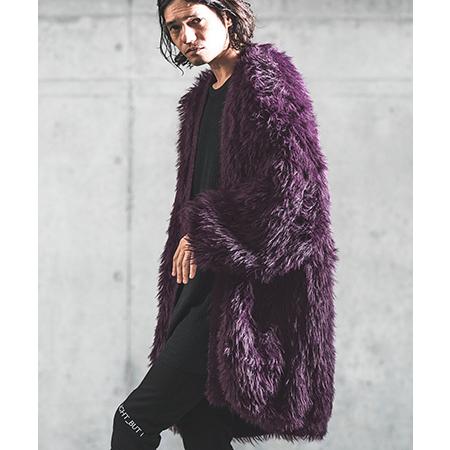 GLIMCLAP 【GLIMCLAP(グリムクラップ)】Feather yarn Button less long 