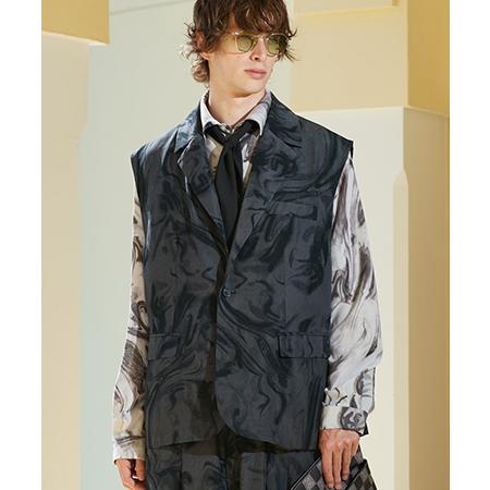 美品glamb グラム デニム テーラードジャケット USED加工 定価4.4万 glamb（グラム） 【】Sleeveless Tailored Jacket スリーブレス