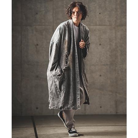 GLIMCLAP 【GLIMCLAP(グリムクラップ)】 Used processing denim gown 