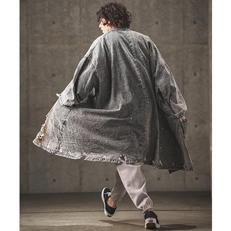 GLIMCLAP 【GLIMCLAP(グリムクラップ)】 Used processing denim gown 