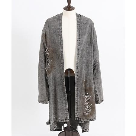 GLIMCLAP 【GLIMCLAP(グリムクラップ)】 Used processing denim gown 
