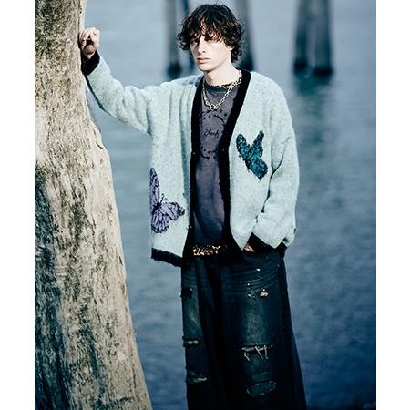 glamb ペドロ リバーシブルカーディガン　ブルー glamb（グラム） 【】Rebirth Cardigan リバースカーディガン(GB0425