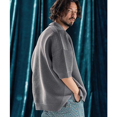 【ANGENEHM(アンゲネーム)】Skipper design airy yarn & mesh knitted polo shirt ニットポロシャツ(AG04-009scf)_6