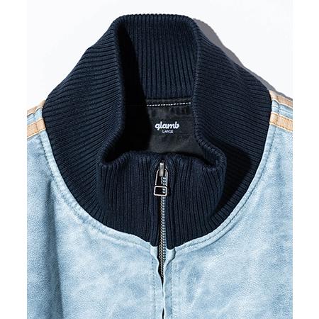 glamb（グラム） 【】Synth Leather Track Jacket シンセレザー