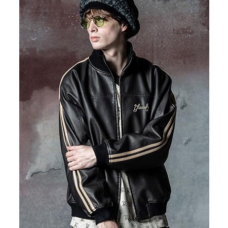 glamb 【glamb(グラム)】Synth Leather Track Jacket シンセ glamb 【glamb(グラム)】Synth Leather Track Jacket シンセ