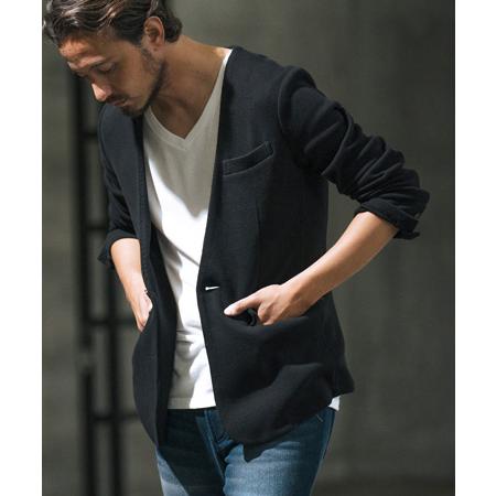 wjk reluxe 【wjk reluxe】heavy waffle 1B no collar jacket ノー 