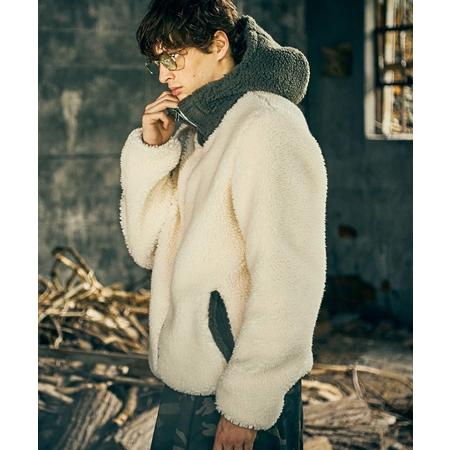 glamb（グラム） 【】Big Hood Boa Jacket ビッグフードボアジャケット