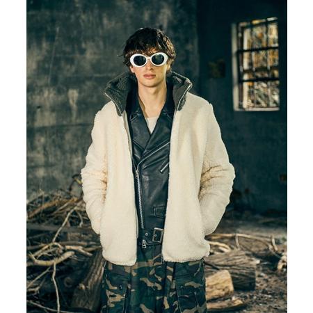 glamb（グラム） 【】Big Hood Boa Jacket ビッグフードボアジャケット