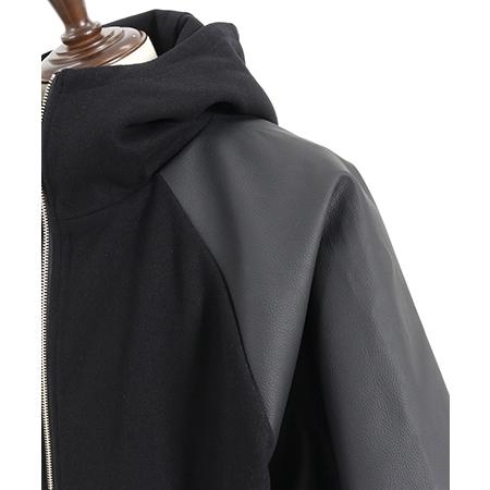 ANGENEHM（アンゲネーム） 【】Native pattern rib hooded blouson 