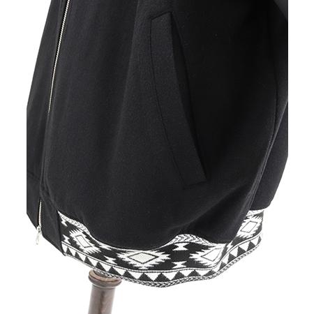 ANGENEHM（アンゲネーム） 【】Native pattern rib hooded blouson 