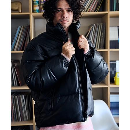 ADAM PATEK（アダムパテック） 【】leather looose down jacket ダウン