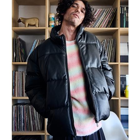 【ADAM PATEK(アダムパテック)】leather looose down jacket ダウンジャケット(AP2423003)の画像