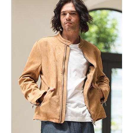 CAMBIO 【CAMBIO(カンビオ)】スウェードシングルライダースブルゾン 