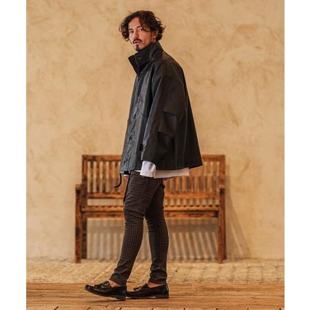 CAMBIO（カンビオ） 【】Synthetic Leather Military Stand Collar