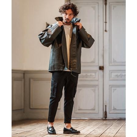CAMBIO（カンビオ） 【】Synthetic Leather Military Stand Collar