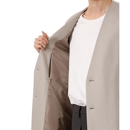 【ATTACHMENT(アタッチメント)】2-90 DOUBLE MELTON COLLARLESS MAXI COAT カラーレスチェスターコート(AC52-027)の画像