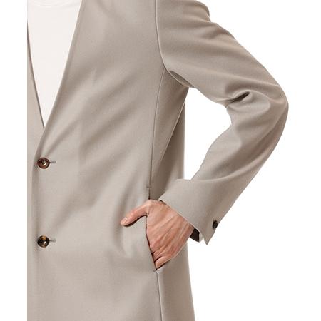 【ATTACHMENT(アタッチメント)】2-90 DOUBLE MELTON COLLARLESS MAXI COAT カラーレスチェスターコート(AC52-027)の画像