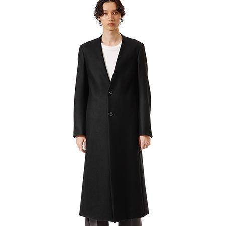 【ATTACHMENT(アタッチメント)】2-90 DOUBLE MELTON COLLARLESS MAXI COAT カラーレスチェスターコート(AC52-027)の画像