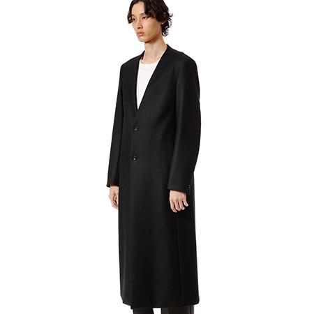 【ATTACHMENT(アタッチメント)】2-90 DOUBLE MELTON COLLARLESS MAXI COAT カラーレスチェスターコート(AC52-027)の画像