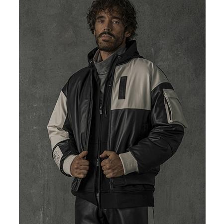 【C DIEM(カルペディエム)】Oversize Leather MA-1 レザージャケット(MSO-25102)の画像