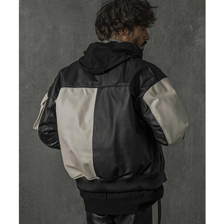 【C DIEM(カルペディエム)】Oversize Leather MA-1 レザージャケット(MSO-25102)の画像