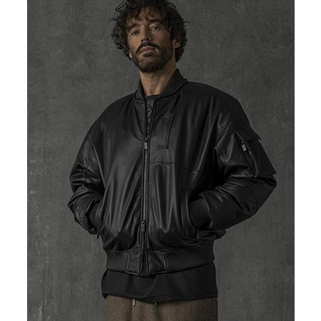 【C DIEM(カルペディエム)】Oversize Leather MA-1 レザージャケット(MSO-25102)の画像