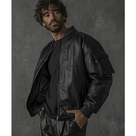 【C DIEM(カルペディエム)】Oversize Leather MA-1 レザージャケット(MSO-25102)の画像