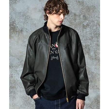 【glamb(グラム)】Synth Leather Track Jacket シンセレザートラックジャケット(GB0325-JKT10)の画像