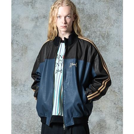 【glamb(グラム)】Synth Leather Track Jacket シンセレザートラックジャケット(GB0325-JKT10)の画像