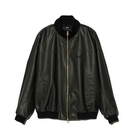 【glamb(グラム)】Synth Leather Track Jacket シンセレザートラックジャケット(GB0325-JKT10)の画像