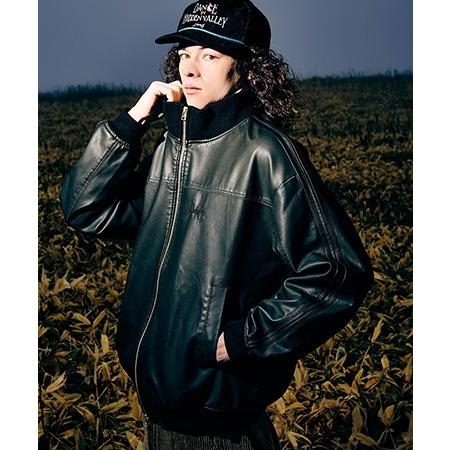 【glamb(グラム)】Synth Leather Track Jacket シンセレザートラックジャケット(GB0325-JKT10)の画像