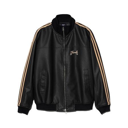 【glamb(グラム)】Synth Leather Track Jacket シンセレザートラックジャケット(GB0325-JKT10)の画像
