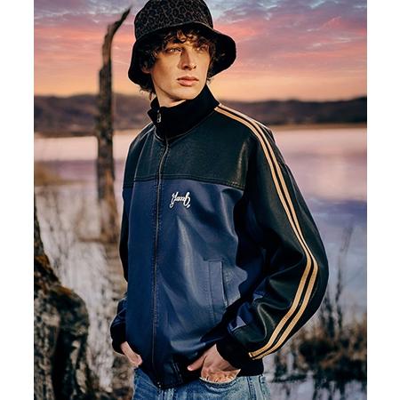 【glamb(グラム)】Synth Leather Track Jacket シンセレザートラックジャケット(GB0325-JKT10)の画像